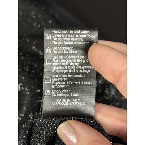 Saks Fifth Avenue Knit Dress Black Metallic Large Sleeveless Maxi Minimalist - Picture 5 of 8